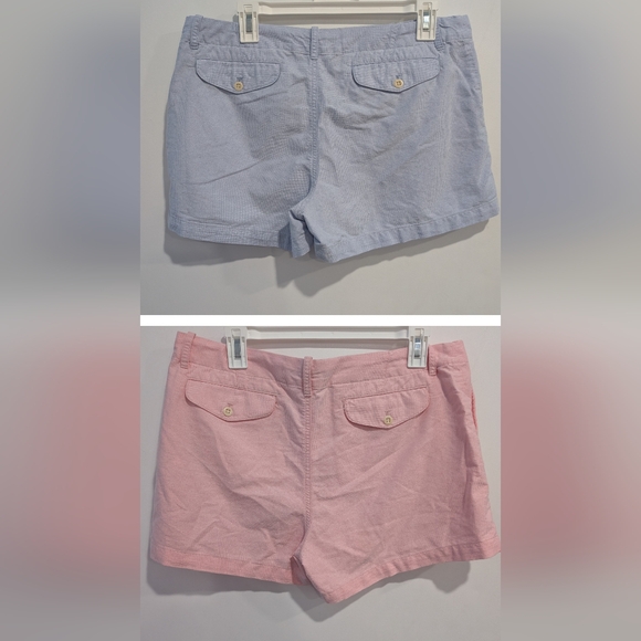 Ralph Lauren Women's Soft Pink and Light Blue Bermuda Shorts Size 10 Like New - Picture 2 of 9
